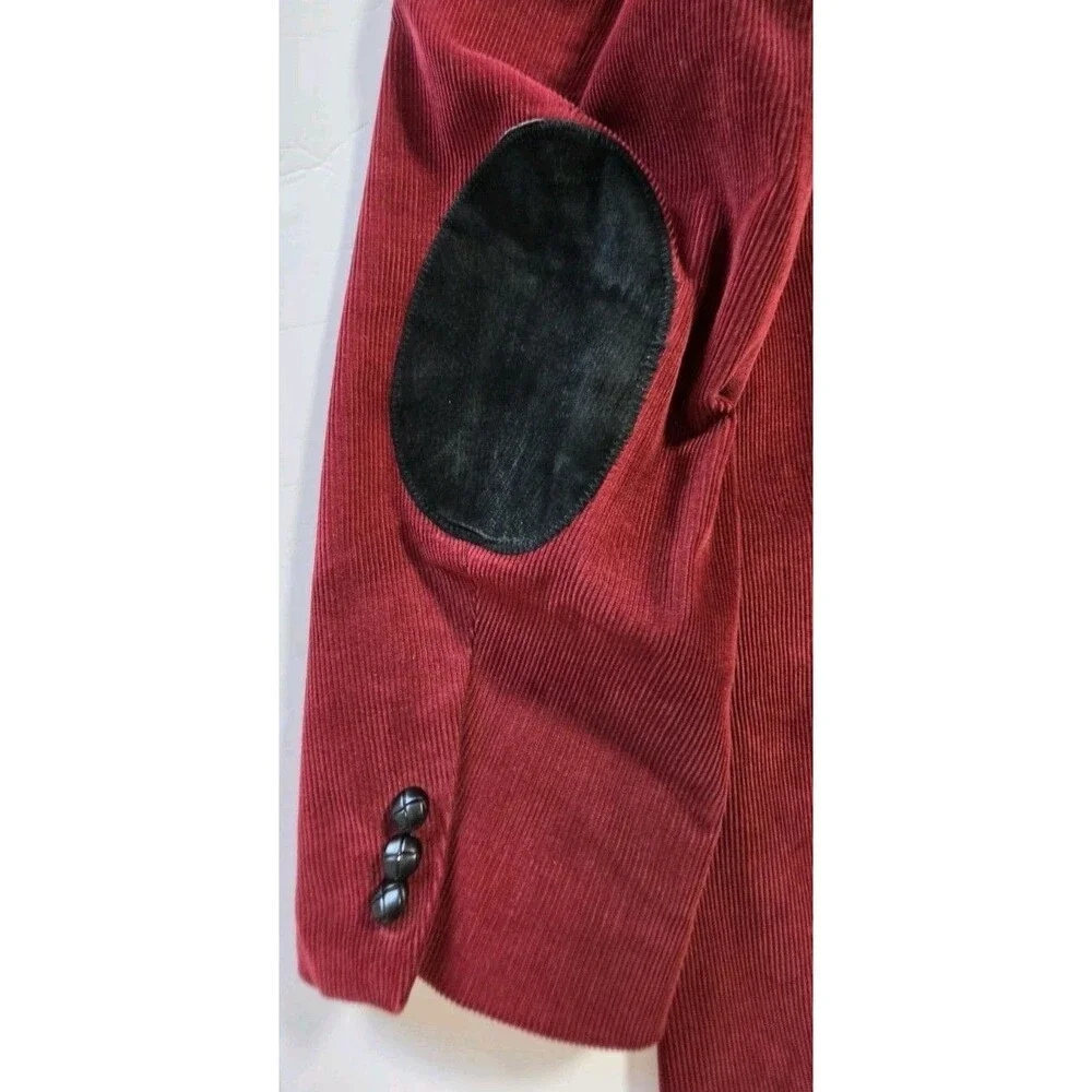 Sheplers Men 54L Western Corduroy Blazer Jacket Red Maroon Yoke Elbow Patch Tall